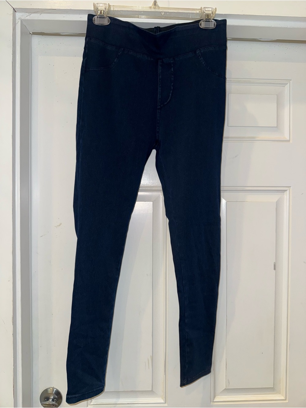 Halara High Waisted Back Side Pocket Stretchy Knit Denim Casual Leggings 7/8 M